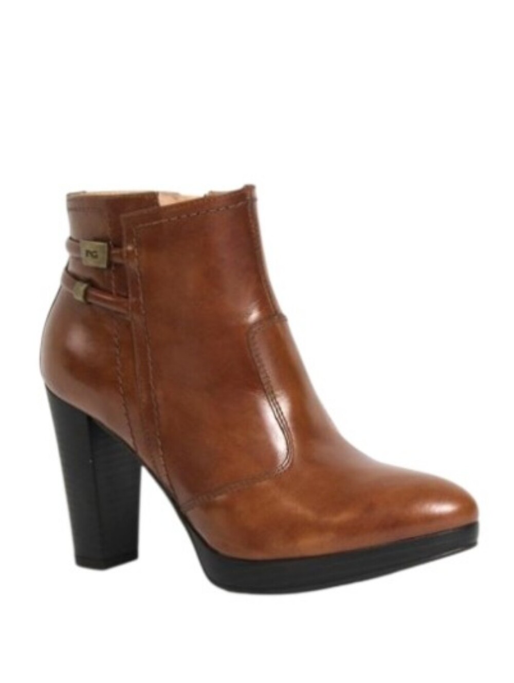 Nero Giardini Brown Leather Platform Ankle Boots Made in Italy Size EU 38